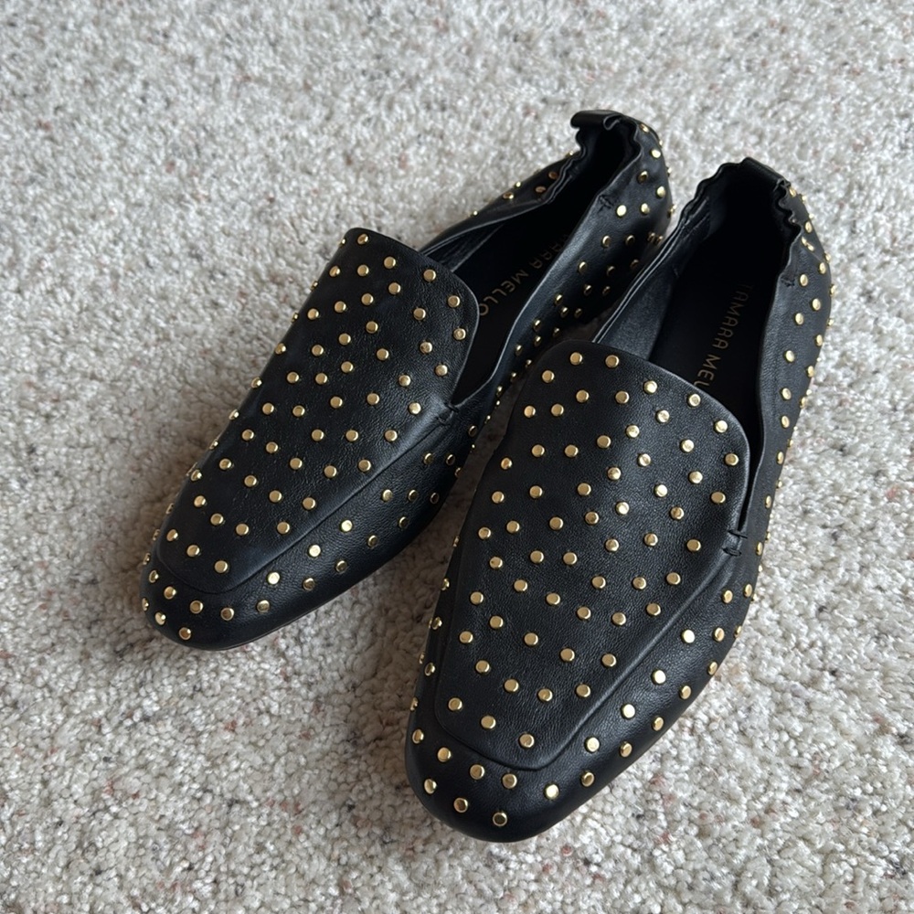🆕TAMARA MELLON Stow Stud 10 Nappa Loafer Ballet Flat
